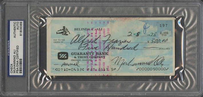 1975 Muhammad Ali Signed Guaranty Bank Check - PSA/DNA Authentic Auto